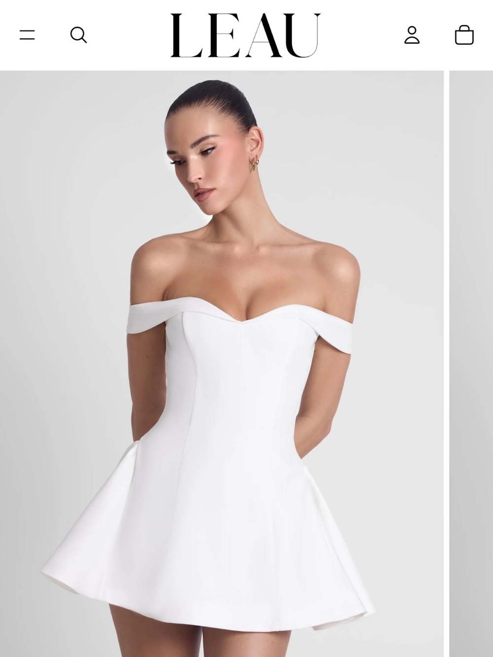 Leau Babydoll Corset Mini Dress in White